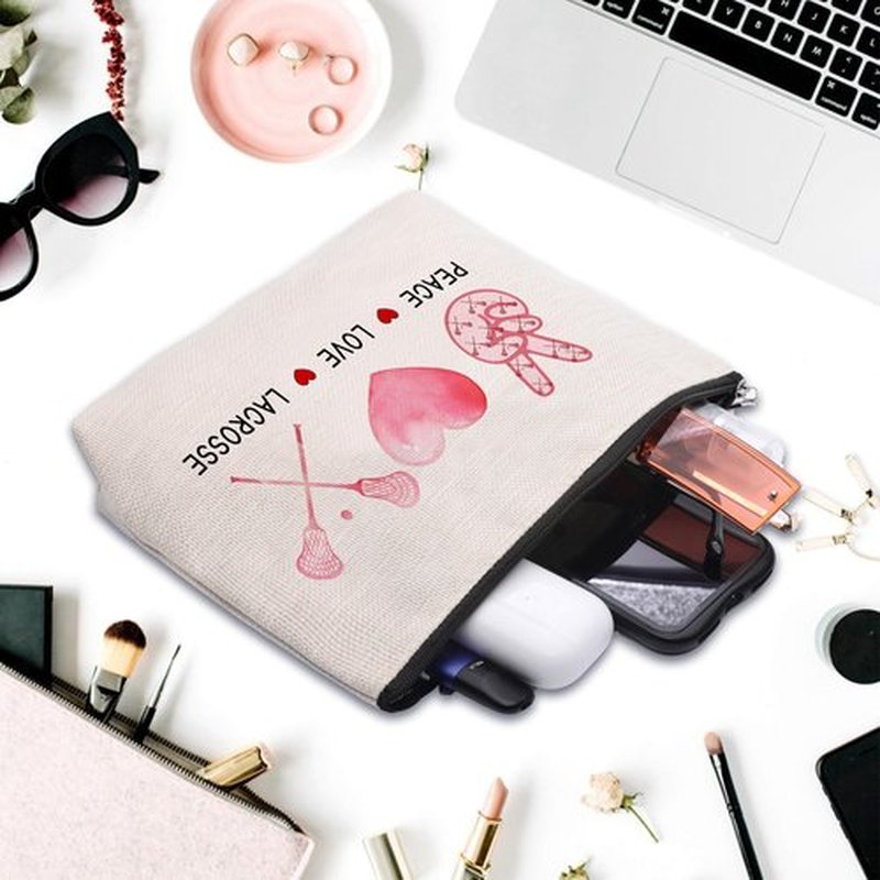 CEASQVAA Lacrosse Gifts Funny Gifts for Women, Lacrosse Makeup Bag Gifts for Lacrosse Moms Team Member Players, Birthday Gifts for Lacrosse Lover Women Her