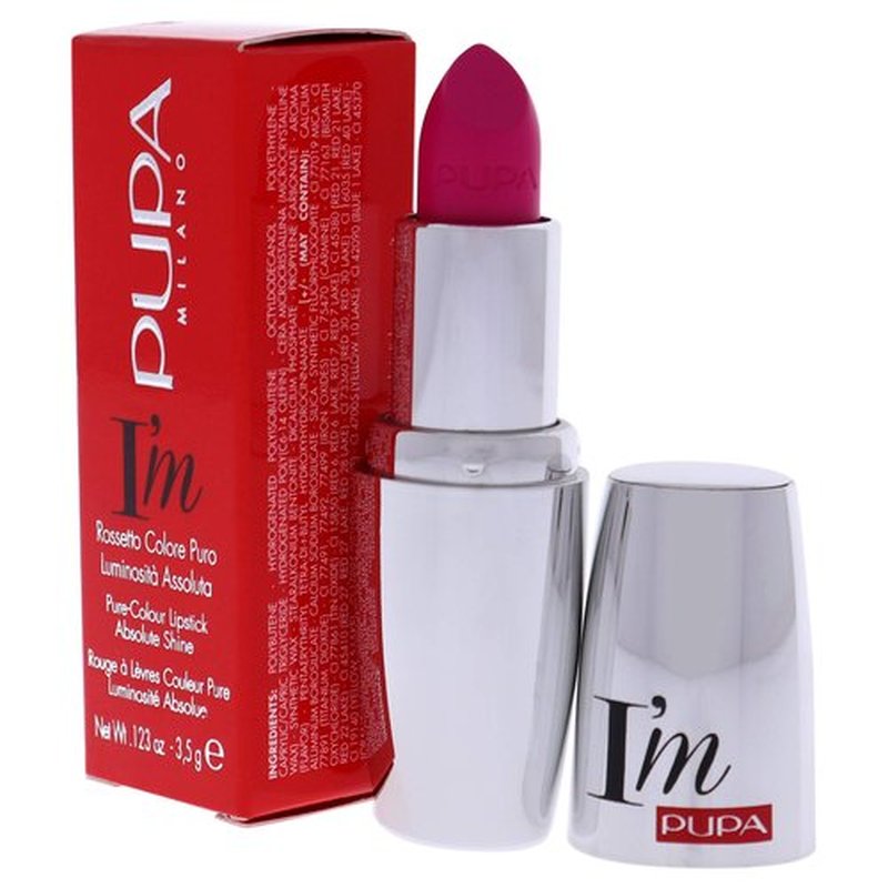 Pupa Milano I Am Pure-Colour Lipstick - Intense Color And Absolute Brightness - High Concentration Of Pigments - Lightweight And Flawless - Melts Perfectly On Lips - 405 Electric Fuchsia - 0.123 OZ