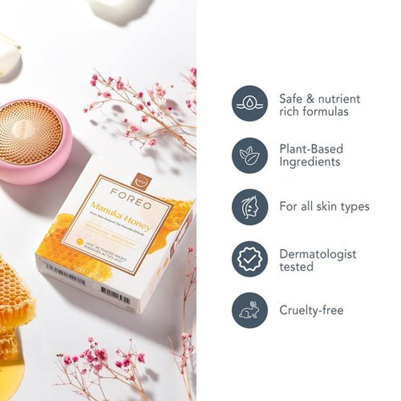 FOREO Manuka Honey UFO Activated Mask, 0.21 Oz, Pack of 6