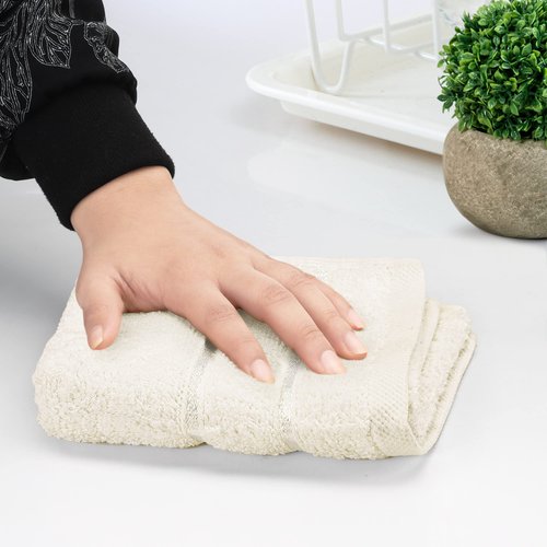 Utopia Towels - 12 Pack Viscose Luxury Wash Cloths Set (12 x 12 Inches) Cotton Ring Spun, Highly Absorbent and Soft Feel Essential Washcloths for Bathroom, Face Towel, Gym and Spa (Ivory)