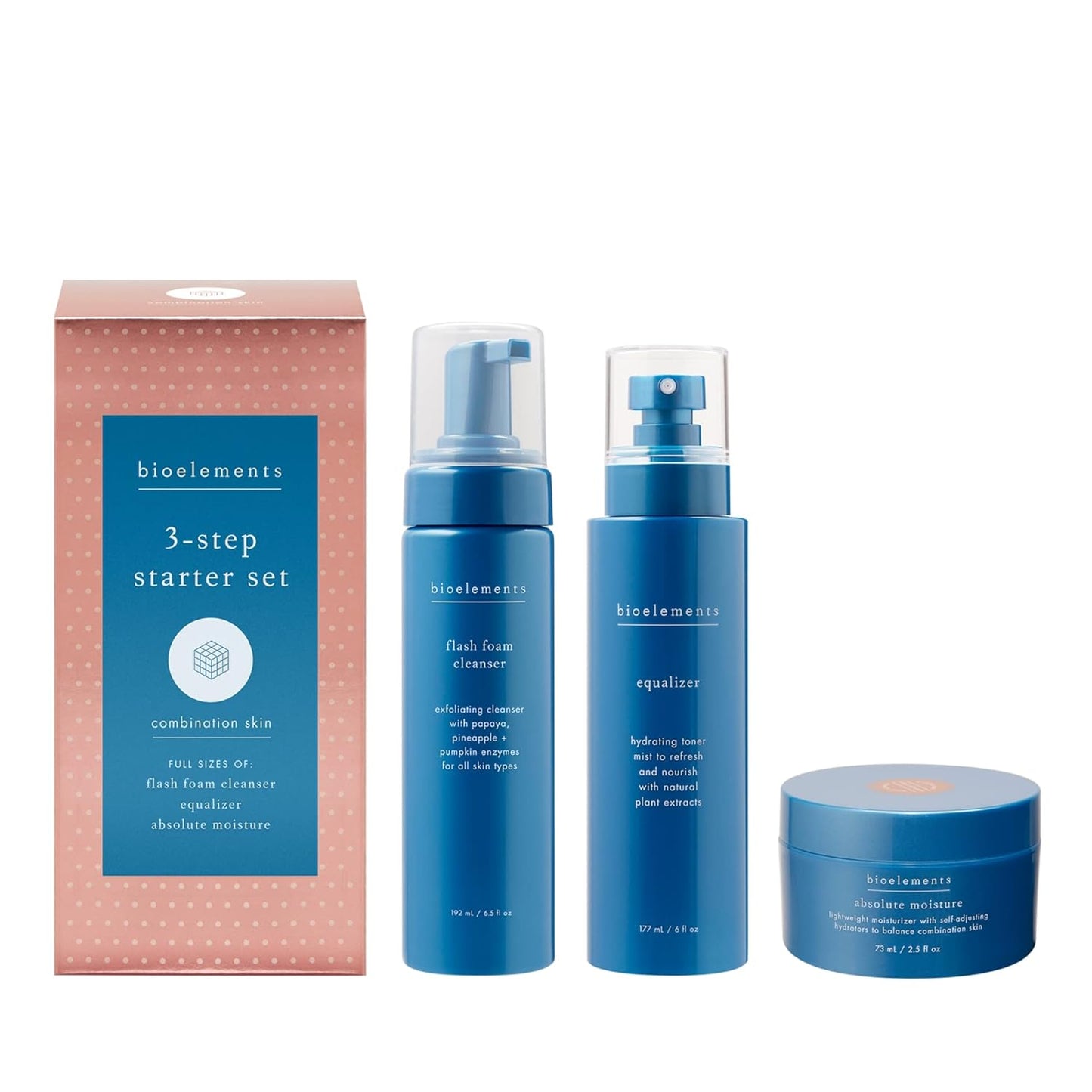 Combination Skin 3-Step Starter Set - Hydrating Cleanser, Toner & Moisturizer