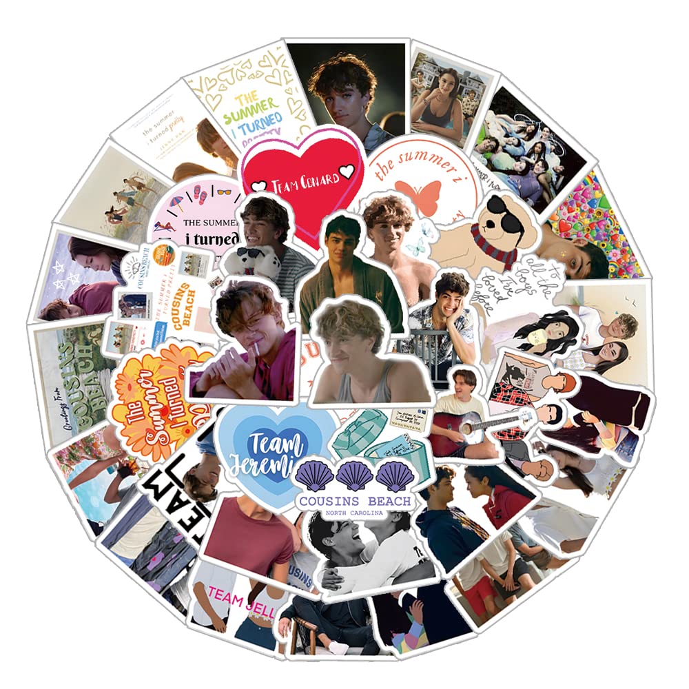 60 Pcs The Summer I Turned Pretty Classic TV Fashion Aesthetic Waterproof Vinyl Stickers for Birthday Party Supplies Decoration Favors for Water Bottles Laptop Suitcase