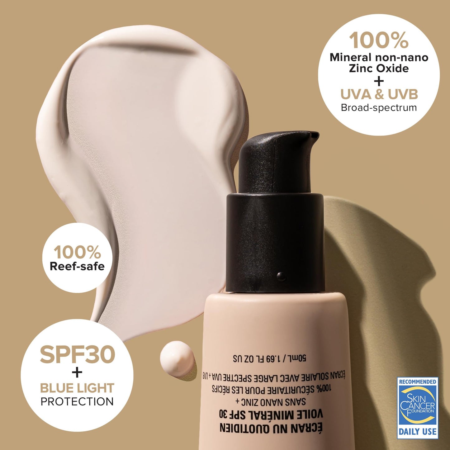 Nudestix Nudescreen Daily Mineral Veil SPF 30 – Lightweight Tinted Mineral Sunscreen with Zinc Oxide for UVA/UVB & Blue Light Protection | Vegan, Reef-Safe, Oil-Free Moisturizer & Primer - Cool