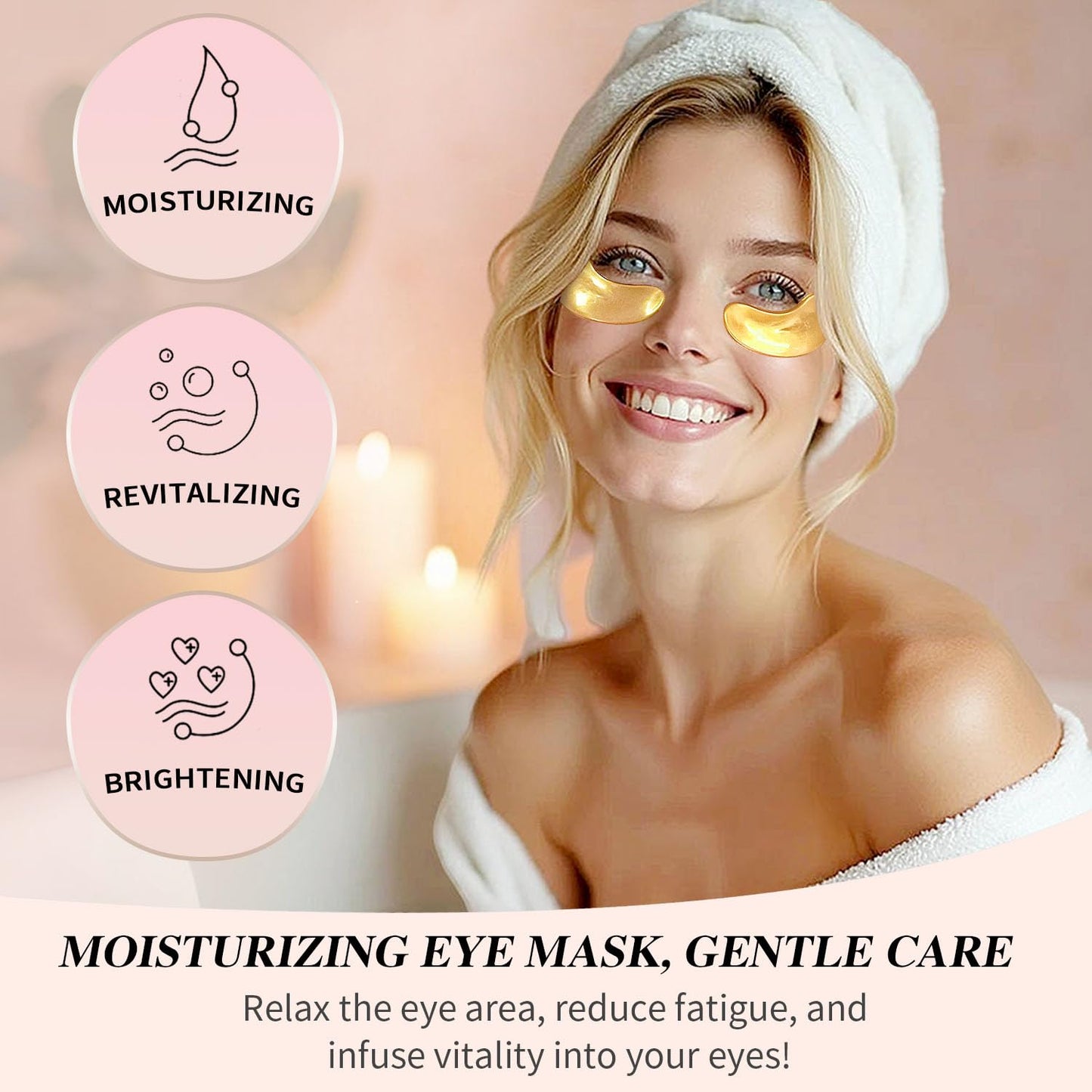 Onespring Under Eye Patches (24 Pairs) - Bridesmaid Gift, Gift for Her - 24K Gold Under Eye Masks for Dark Circles, Puffy Eyes, Wrinkles - Rejuvenating & Revitalizing Eye Skincare Treatment