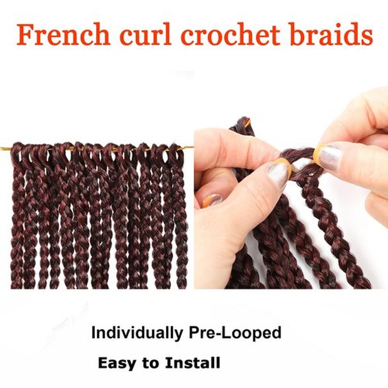 8 Packs French Curl Crochet Braids 30 Inch Goddess Box Braids Crochet Hair French Curly Braiding Hair Crochet Hair for Black Women French Curly Braids With Loose Wavy Ends Hair Extensions( 30 Inch (Pack of 8)，TBUG# )
