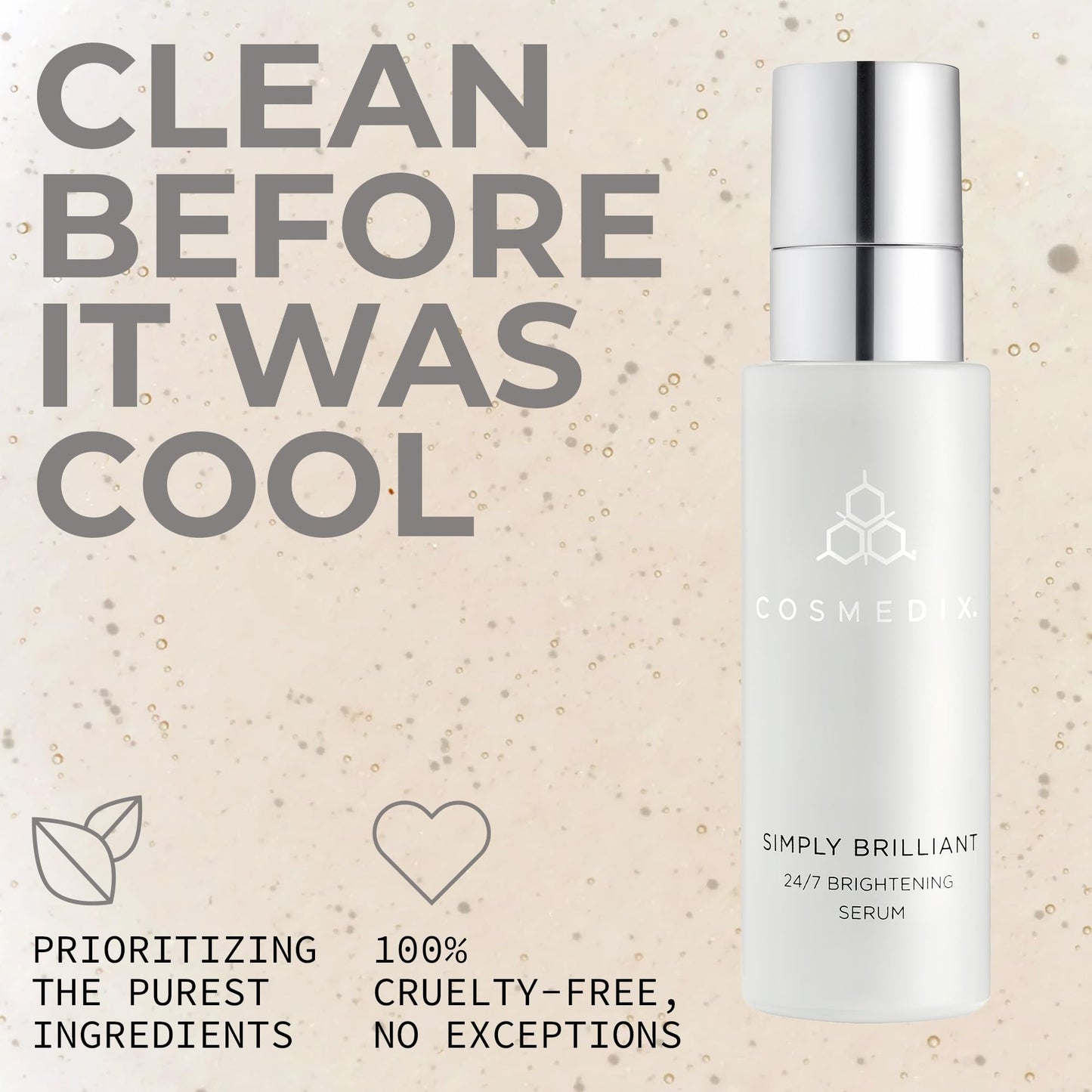 COSMEDIX Simply Brilliant 24/7 Brightening Face Serum - Firming Skin Care