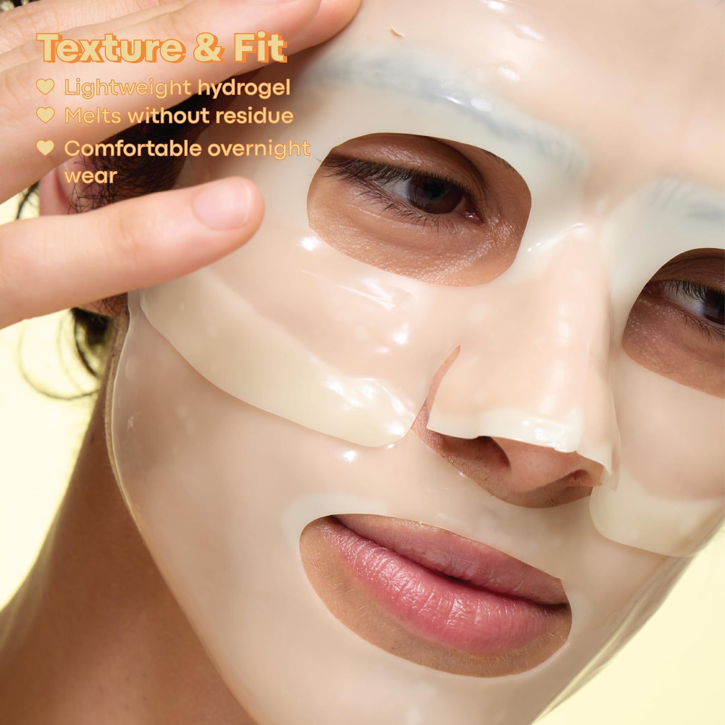 TONYMOLY Mask Melt Brightening Hydrogel Overnight Face Mask, Vitamin C and Rice Essence, 1 Sheet