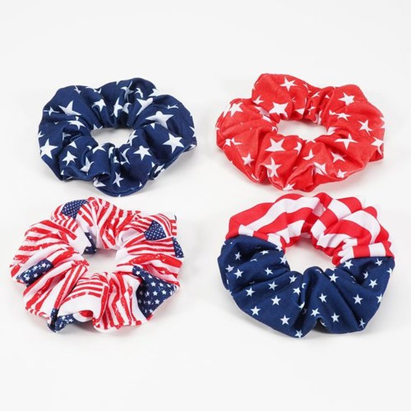 Jocbean American Flag Hair Scrunchies Independence Day USA Hair Ties Hair Accessories