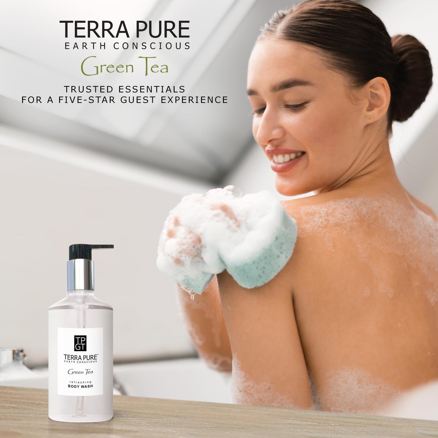 Terra Pure Green Tea Body Wash, 10.14 oz. With Organic Honey And Aloe Vera