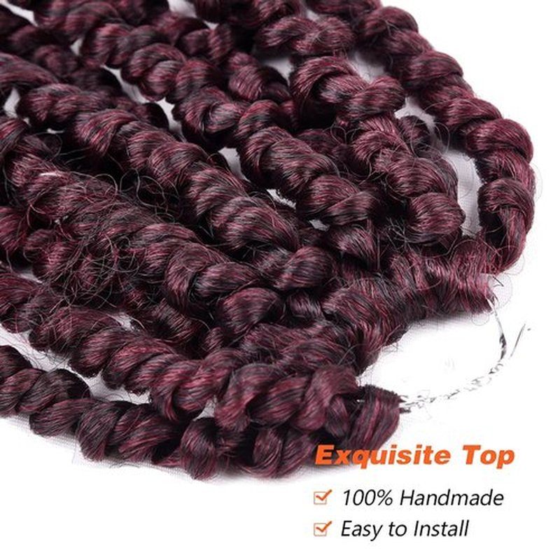 Silike Passion Twists Braiding Hair, Crochet Passion Twist (12 Roots per Pack, 6 Packs) Pre-twist Passion Twist Hair for Black Women (18 inch, TBUG)