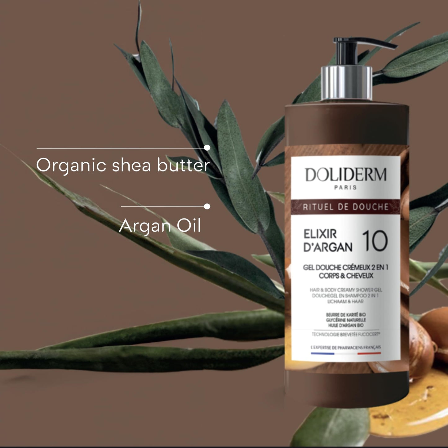 Doliderm Paris - Creamy Shower Gel, 33.8 Fl Oz (Argan Elixir)