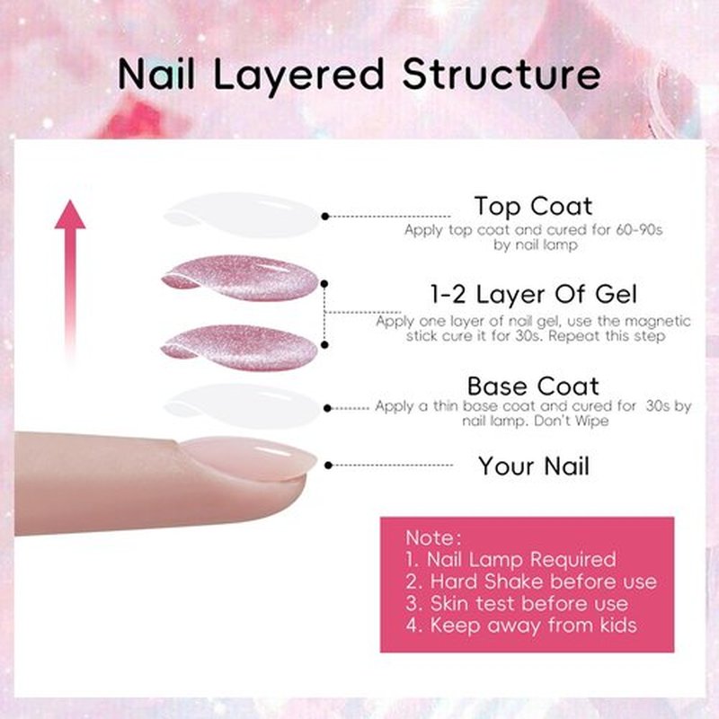 ADHERE Cat Eye Gel Nail Polish, Magnetic Gel Polish Set 12ml 8 Colors with 1 Magnet Sticks, Cat Eye Effect Nail Gel Soak off Nail Art Gift for Ladies ﻿