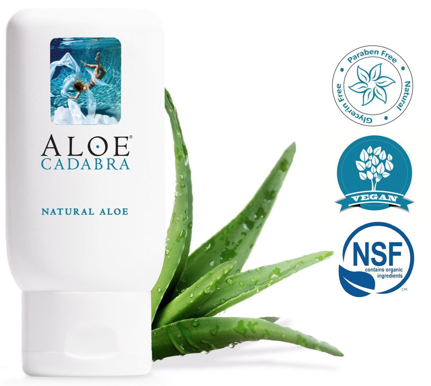Aloe Cadabra Natural Water Based Personal Lubricant and Vaginal Moisturizer, Organic Aloe Lube for Men, Women and Couples, Non-Staining, pH Balanced (Unscented 2.5 Ounces, 1 Pack)