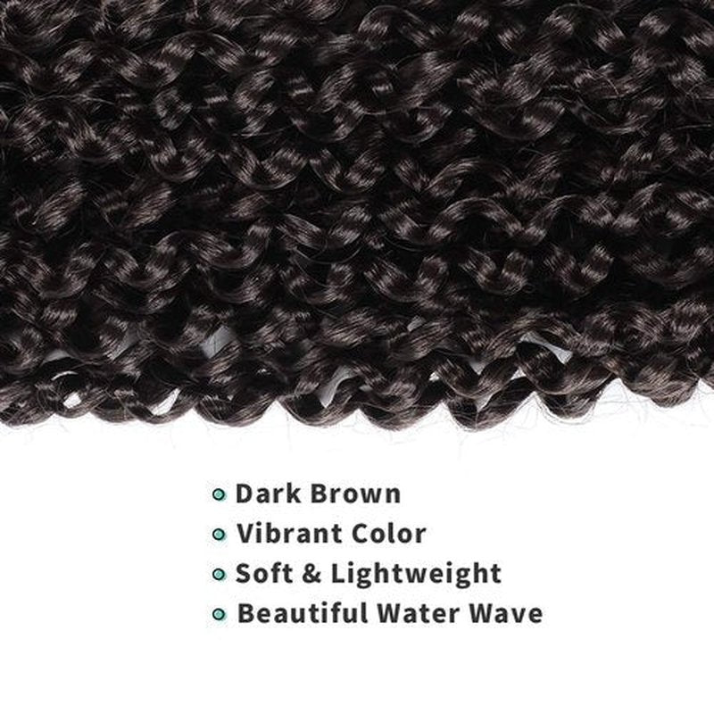 Pelokaa Passion Twist Hair - 18 Inch 7packs Dark Brown Water Wave Crochet Braids Synthetic Braiding Hair Extensions (18 Inch 7Packs, #2)