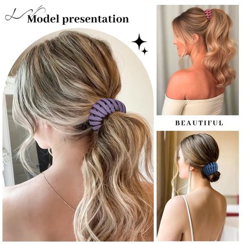 6Pcs Bird Nest Magic Hair Clips Hair Nest for Bun Strong Ponytail Holders for Women Girls (Dark, Large)