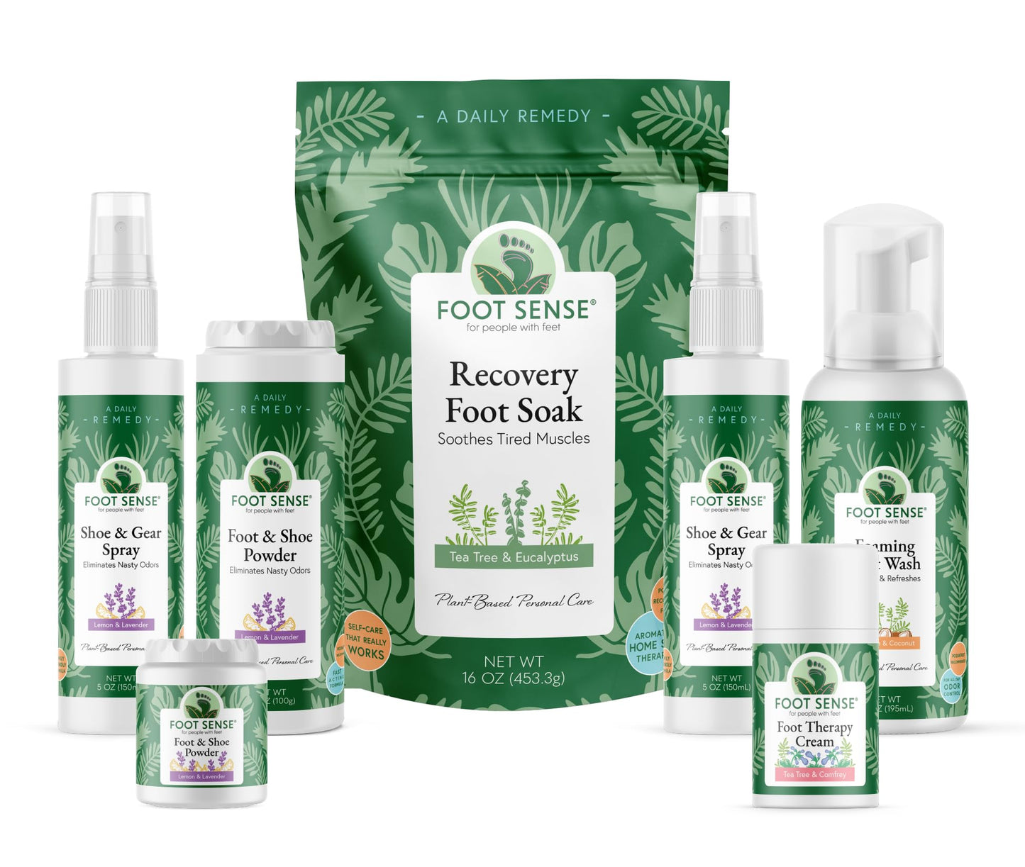 FOOT SENSE BUNDLE - All Natural Foot and Shoe Powder 3.5 oz & FOOT SENSE All Natural Shoe and Gear Spray 5 oz - Odor Fighting Combo