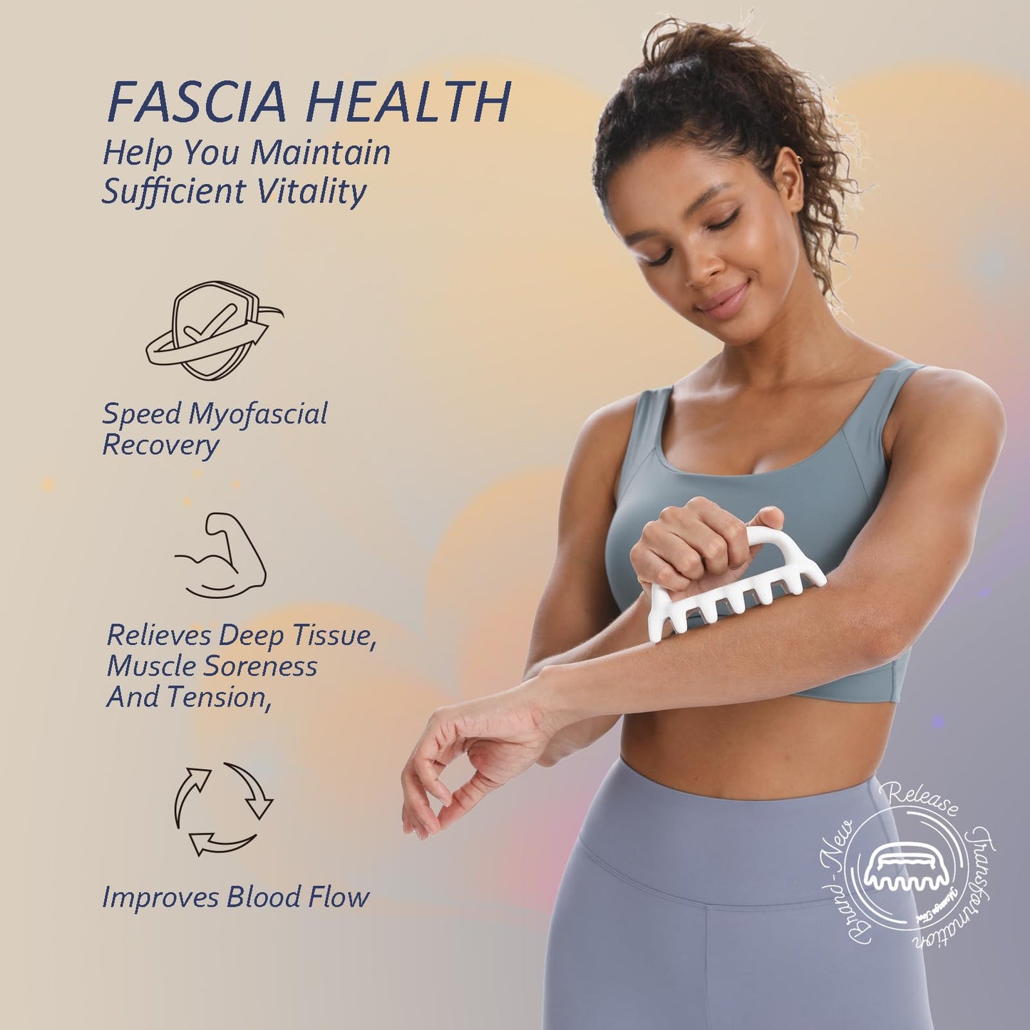 BanVall Fascia Massage Tool Blaster for Cellulite Massager,Release Lymphatic Drainage - Skin Tightening,Reduce Cellulite,Trigger Points Massager,Relieving Muscle Soreness for Whole Body