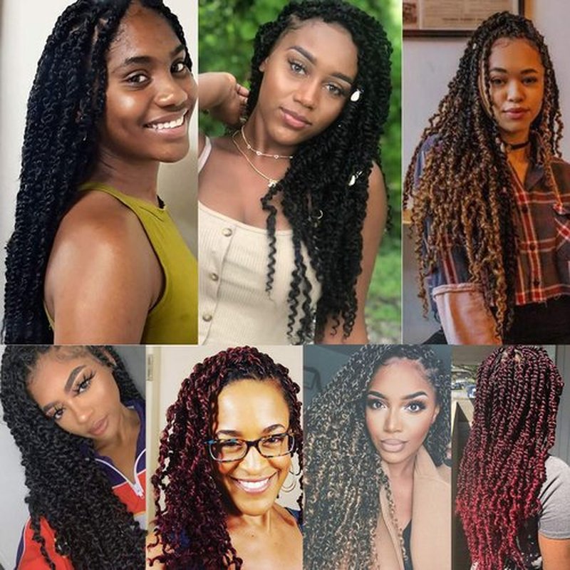 Leeven 22 Inch Pre-twisted Passion Twist Crochet Hair 8 Packs Ombre Red Pre-looped Crochet Braids Hair for Passion Twist Braiding Hair 12 Roots/pack T350# Passion Twists Hair