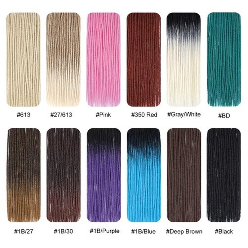 24 Inch 40 Strands Dreadlock Hair Extensions,Synthetic Hippie Single Ended Handmade Dreads,Thin 0.6cm Width Straight Reggae Style Dreadlocks for Woman,#8