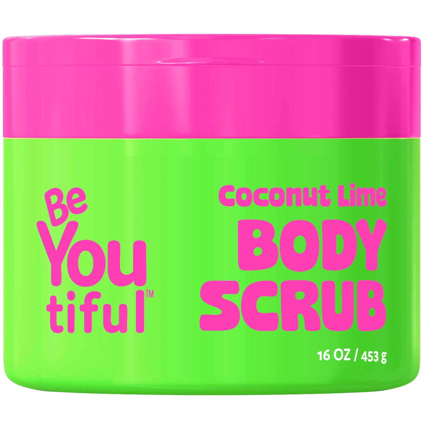 BeYoutiful Coconut Lime Body Sugar Scrub for Kids & Teens, Vitamin E, 16 oz