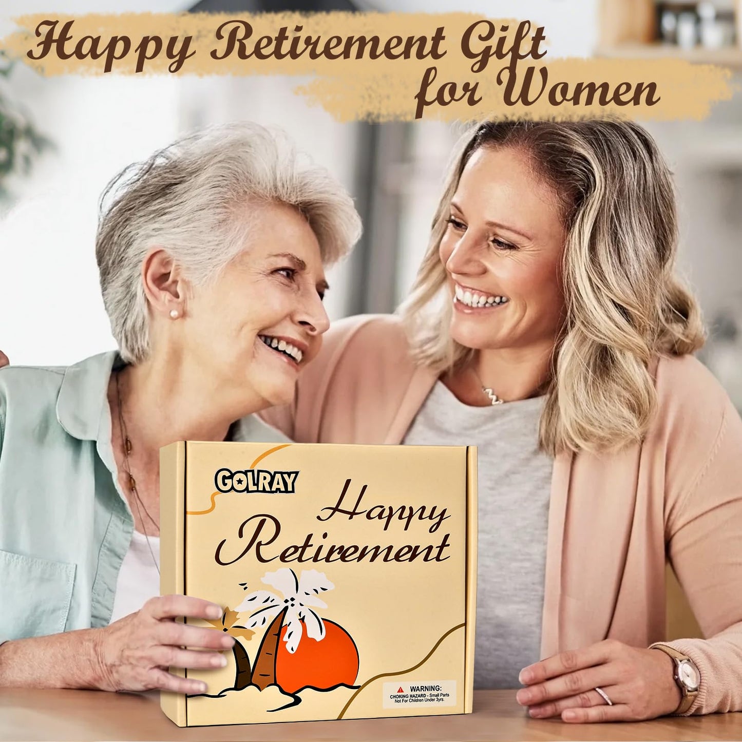 Golray Retirement Gift for Woman, Retired Gifts with Travel Bag/ Notebook/ Mug, Happy Retirement Farewell Basket for Retiree, Coworker, Boss, Teacher, Nurse, Friend, Mom, Grandma