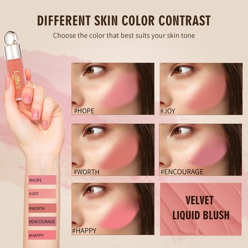 LaMu'S COSMETICS Soft Pinch Weightless Liquid Blush, Long-Lasting Beauty Natural Waterproof Face Liquid Blush For All-Day Wear (Worth-Rose, 0.25fl.oz/7.5ml)