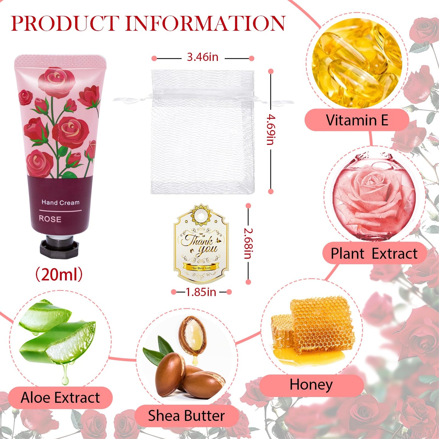 Comdian 12 Pack Hand Cream for Women, Mini Hand Lotion Travel Size for Dry Cracked Care, Natural Plant Fragrance Moisturizer Present Set for Mother, Teacher Appreciation and Bridesmaid Present