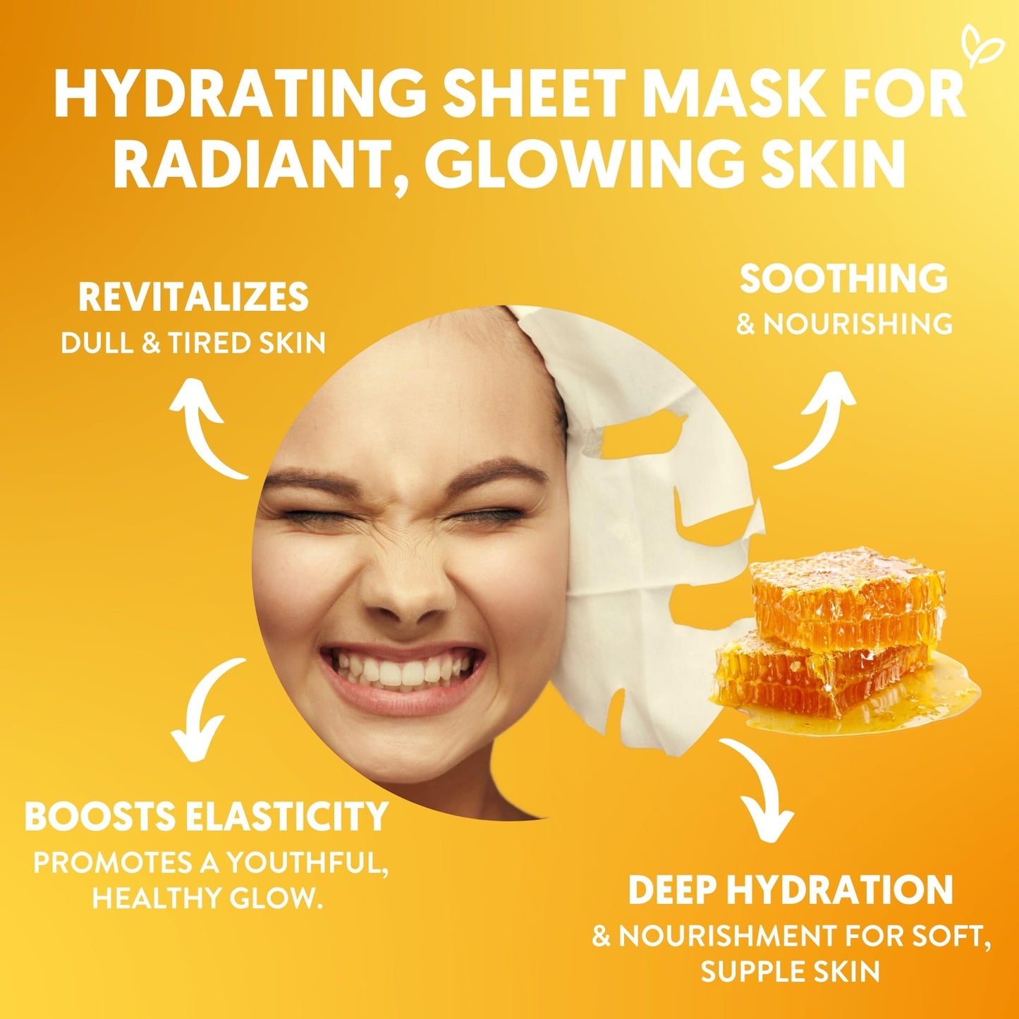 By Nature Manuka Honey + Collagen Sheet Face Mask – Hydrating & Firming Skincare – Moisturizing Face Mask for Dry or Tired Skin – Anti-Aging Self Care Sheet Mask (Pack of 12)
