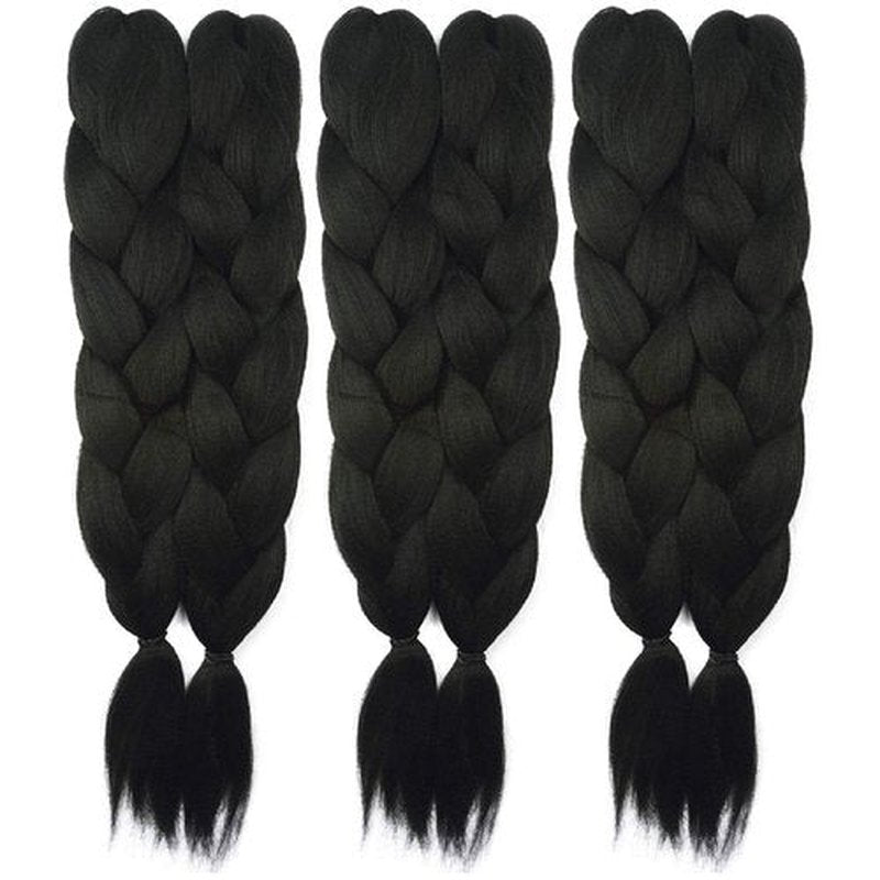 Pre-Stretched Braiding– 48 Inch Long Unfolded – 6 Bundles Total – Xpression 100% Kanekalon– TZ Braid Hair Extensions – Pre-Cut and Pre-Combed Synthetic Hair (1B)