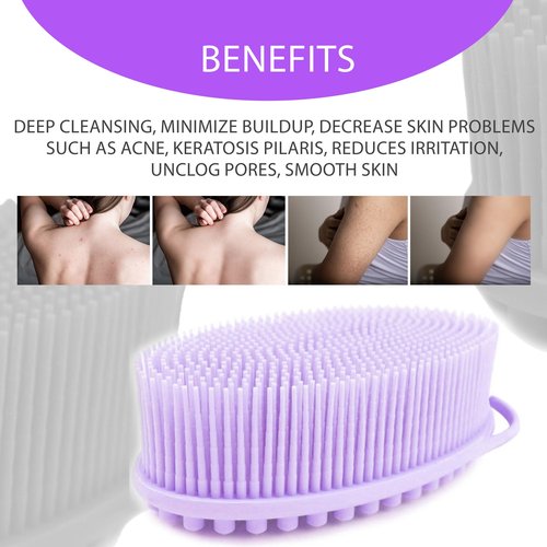 Avilana Silicone Body Scrubber – Dual-Sided Silicone Loofah for Shower, Body Scrubber for Men & Women, Gentle Loofa Alternative, Easy-to-Clean Silicone Body Scrubber Exfoliator