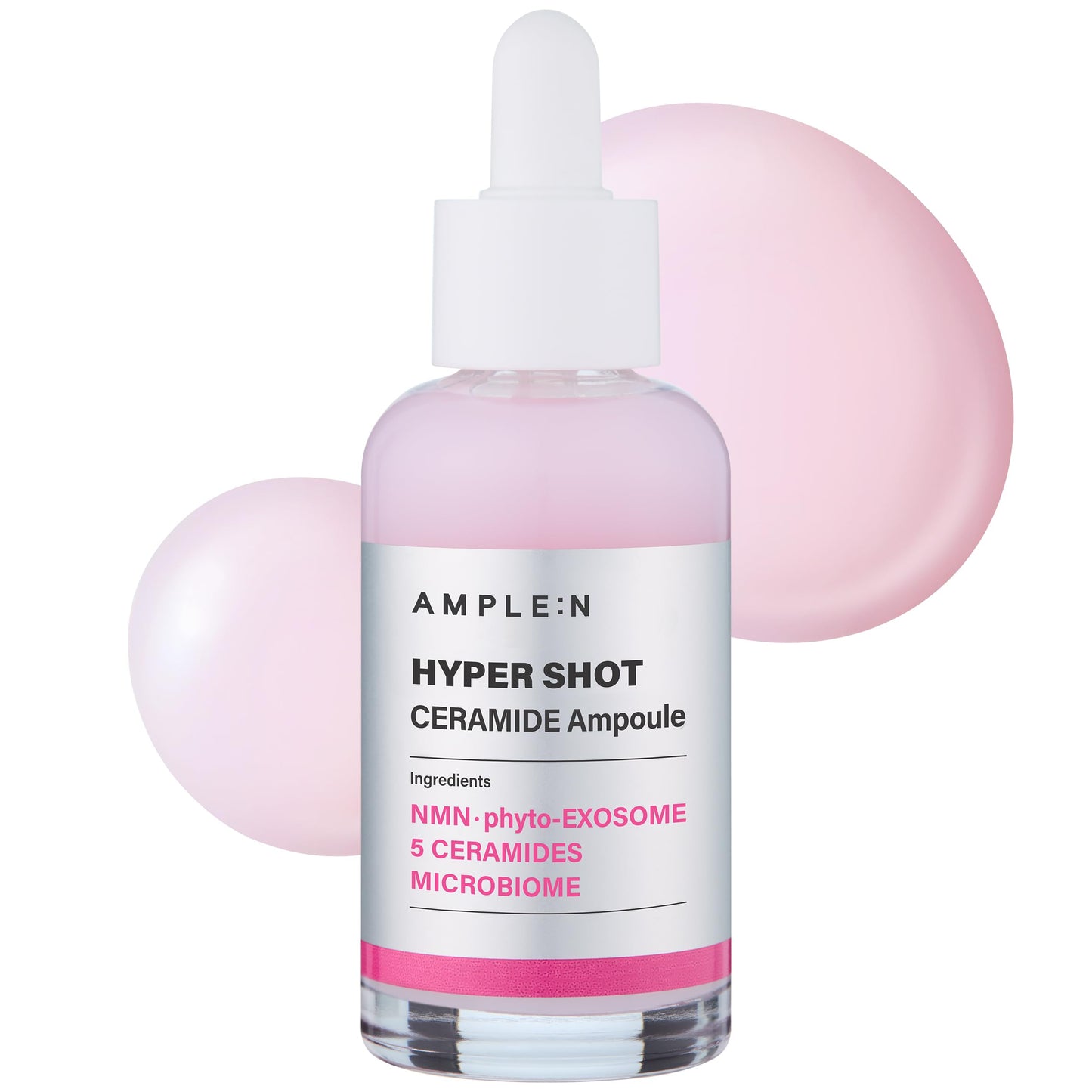 AMPLE:N Hyper Shot Ceramide Ampoule - Korean Face Serum for Dry Damaged Skin - Barrier Repair, K-Beauty 100-Hour Hydration with 50,000 ppm Ceramide Complex, Niacinamide, and Beta-Glucan, 1.69 fl. Oz.