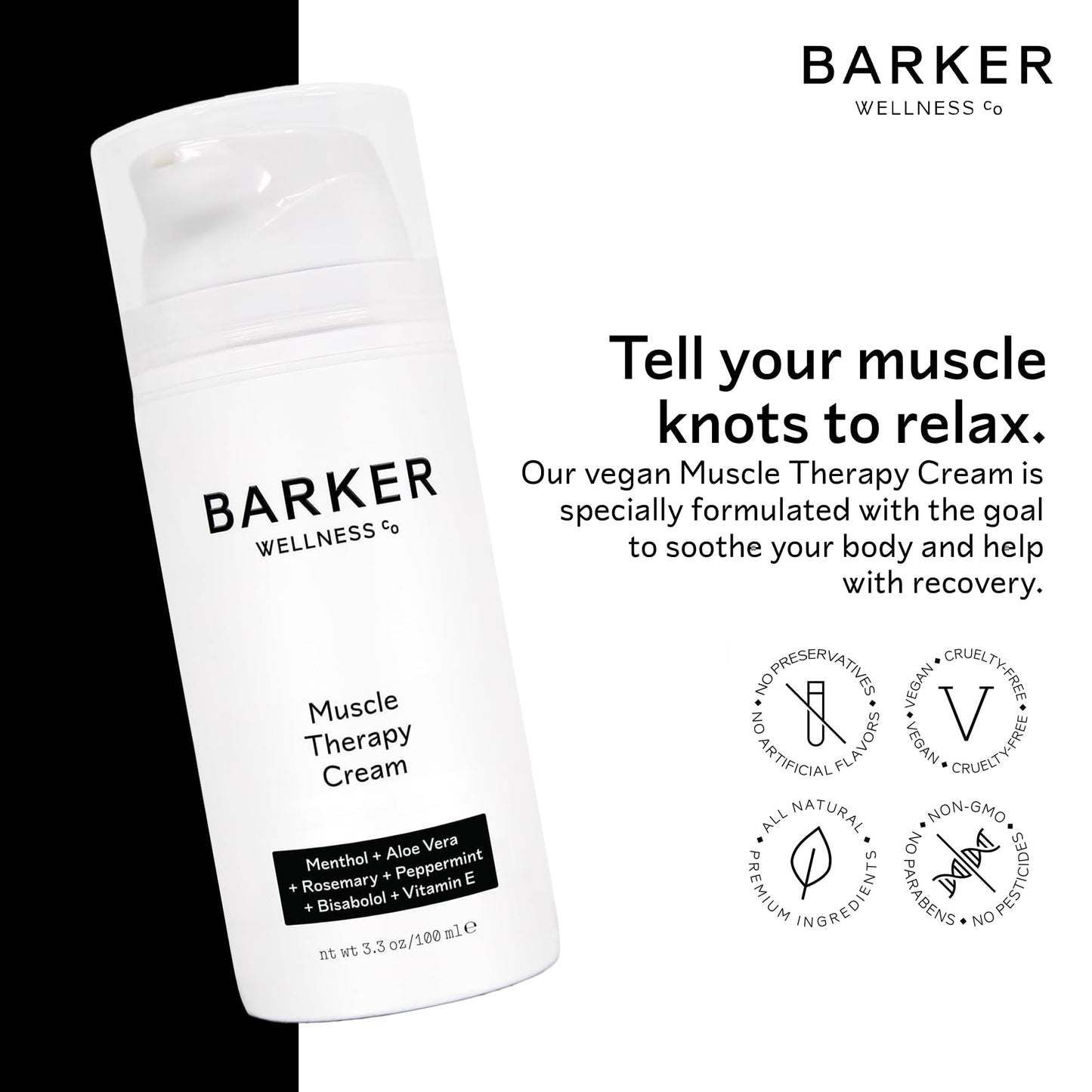 Barker Wellness Muscle Therapy Cream – Joint & Muscle Relief, Menthol