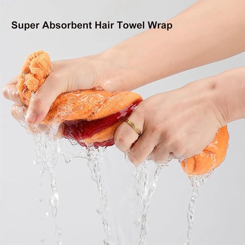 New Super Absorbent Hair Towel Wrap for Wet Hair, Super Absorbent Hair Towel Wrap for Wet Hair, Microfiber Hair Towel Wrap, Hair Towel Wrap for Women, Quick Dry Microfiber Hair Towel (MIX-4PCS)