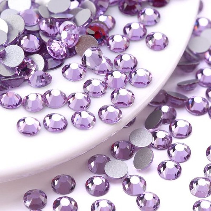 Novani Crystal Rhinestones, Flatback Loose Gemstones 1440pcs Glass Rhinestones for Clothes Shoes Crafts Makeup Nail Art and DIY Decorations(SS6, Lavender)