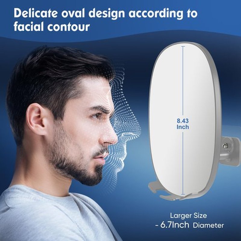 COSMIRROR Shower Mirror Fogless for Shaving with Updated Adhesive,360° Rotation,Two Razor Holders No-Drilling Fogless Mirror for Shower, Shatterproof & Waterproof Bathroom Shaving Mirror Grey