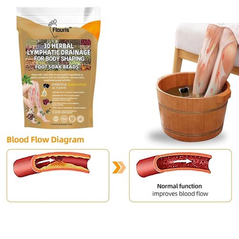 Flouris 30-Herb Shaping Detox Foot Bath Beads, Professional Body Detox Foot Soak Beads, Flourish Herbal Detox Foot Soak Beads, Detox and Shaping Cleansing Foot Soak for Men and Women (1 Pack) (2 pcs)