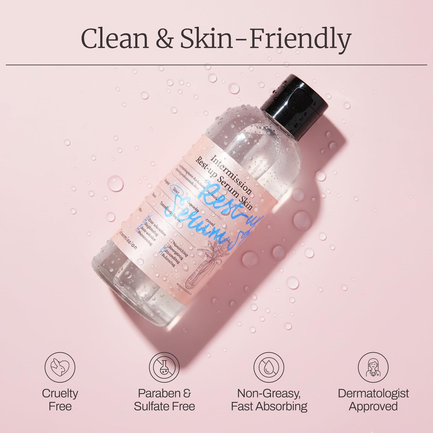 Intermission Rest-Up Serum Skin – Hydrating Toner + Serum All-in-One, CHEMOCICA™ 800,000 ppm, Cica Complex with Centella Asiatica, Hyaluronic Acid & Ceramide, Lightweight Facial Skincare (9.8 Ounce)