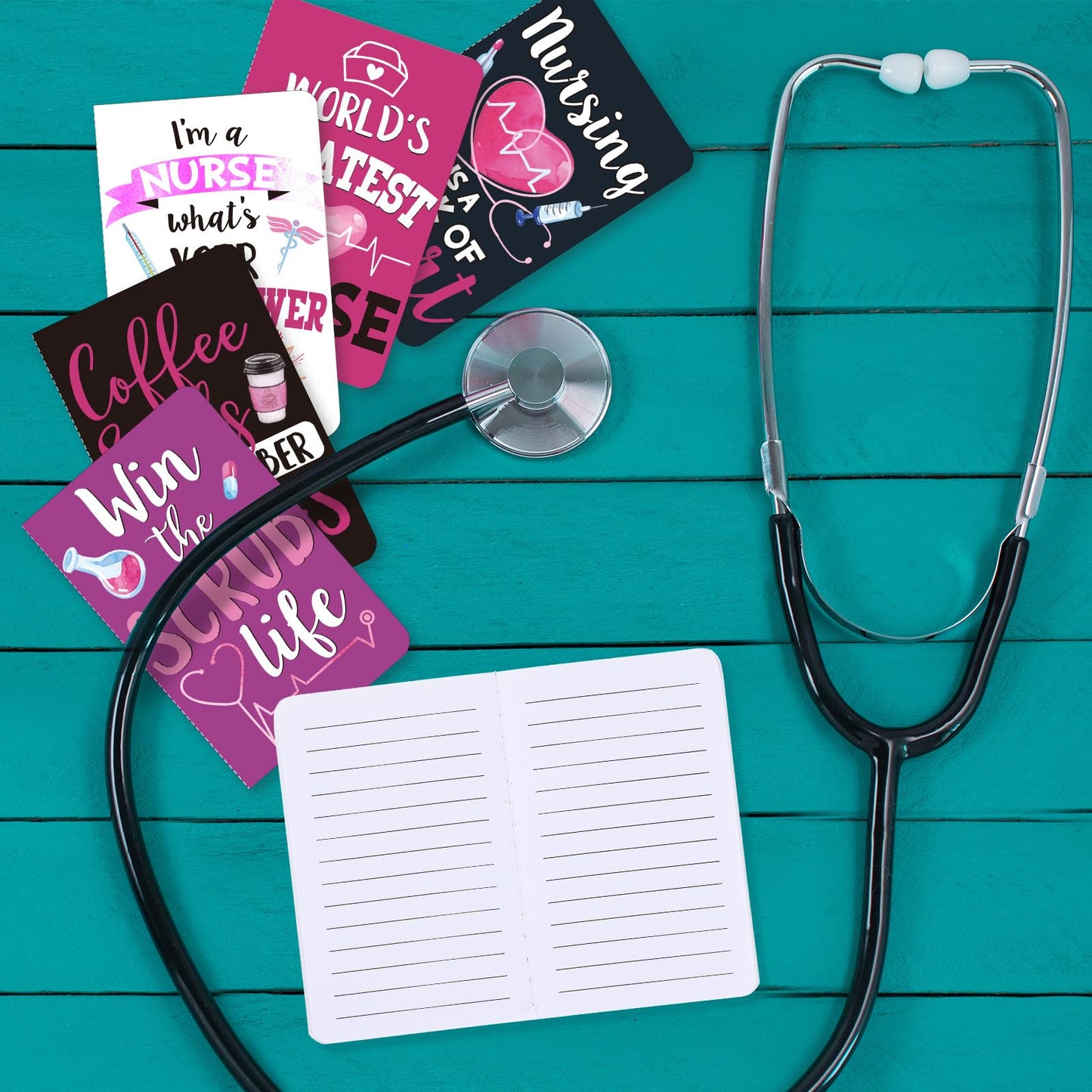 Zonon 48 Pcs Nurse Notepads Bulk Nurse Inspirational Pocket Notebooks Mini Nursing Motivational Note Pads Christmas Nurse Appreciation Gifts for Students Classroom Prizes Office Supplies