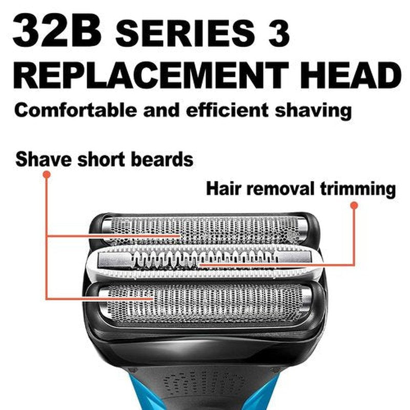 Series 3 32B Electric Shaver Replacement Head Compatible, 32B Replacement Electric Shaver Heads for Men Razor Shaving Blades Fit for Braun Series 3: 3040s 3010s 310s 3000s 3050cc 3080s 390cc