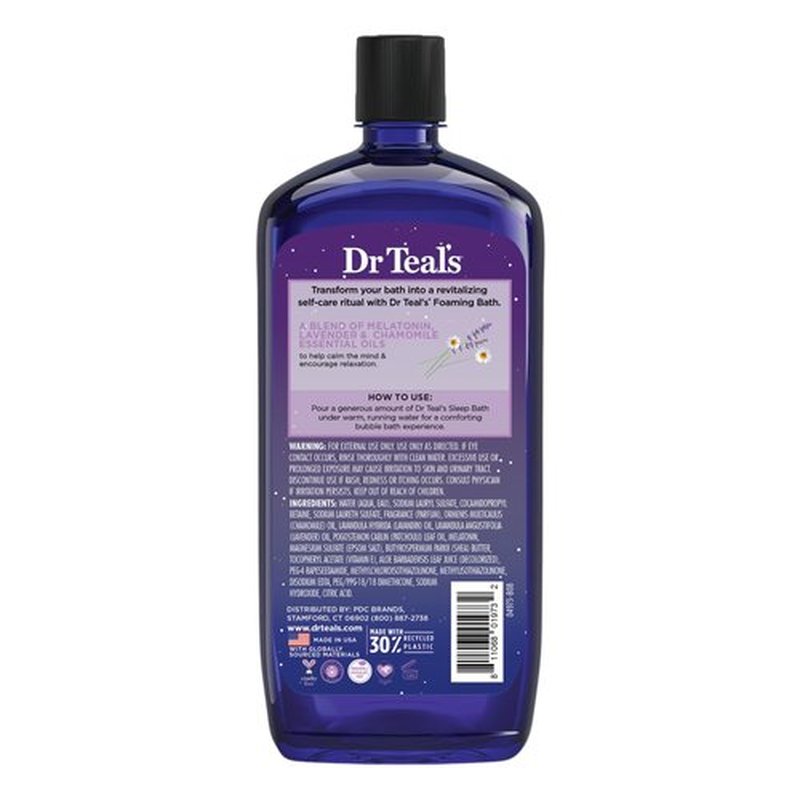 Dr Teal's Foaming Bath with Pure Epsom Salt, Vitamin C & Sleep Blend, 34 fl oz (Pack of 2)