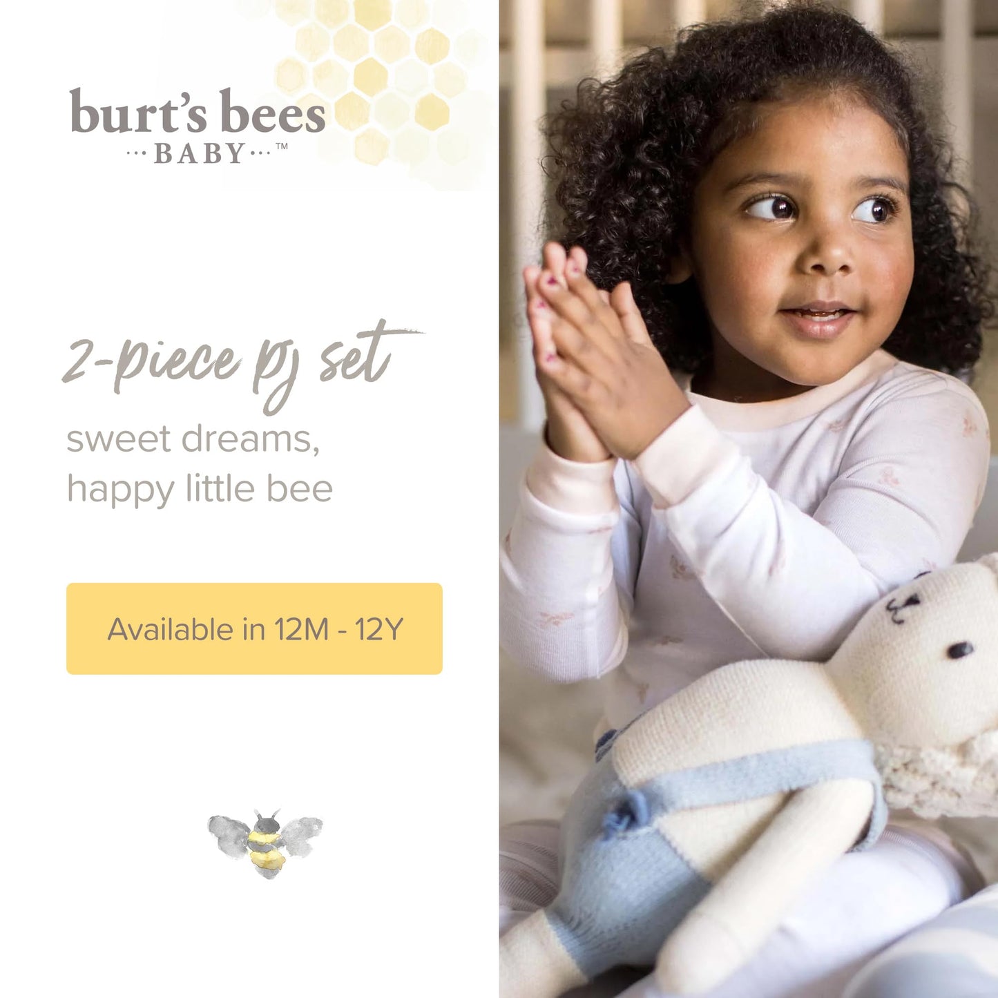 Burt's Bees Baby Organic Cotton Pajamas for Girls, 100% Cotton Pajama Set for Toddlers and Kids, Soft and Stretchable Fabric