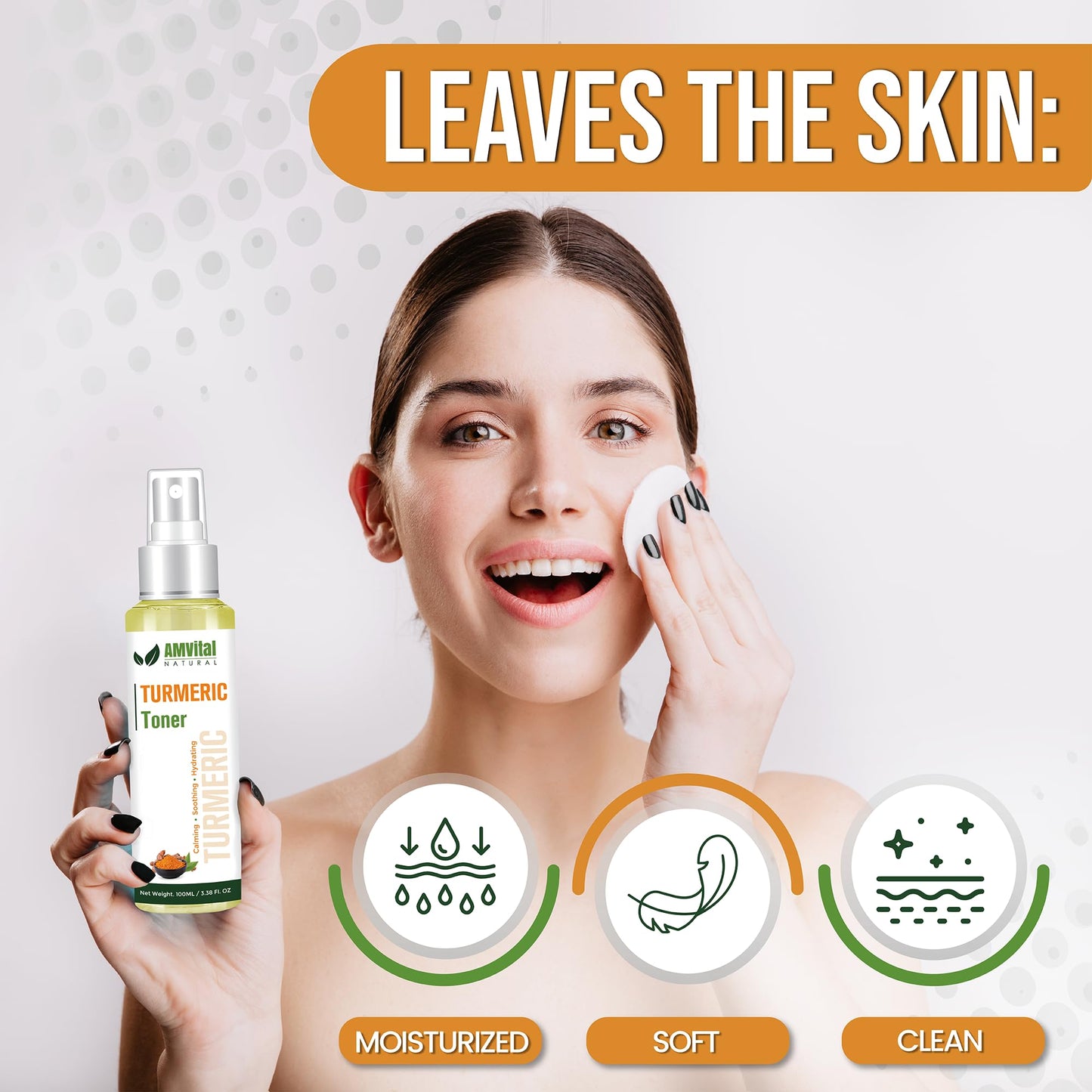 AMVital Turmeric Facial Toner Spray with Aloe, 3.38 fl oz