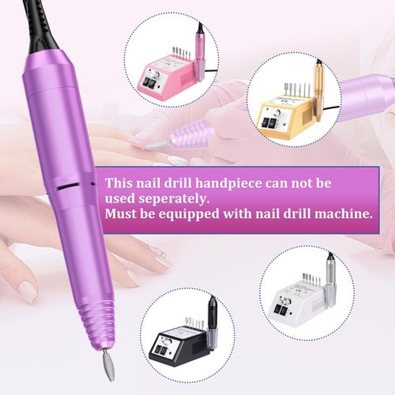 Nail Drill Handpiece Replacement for Professional Nail Drill Machine, 20000 RPM Handpeice Replacement Parts for SUBAY, ALLE˙S, HOINVO and JIASHENG, Purple