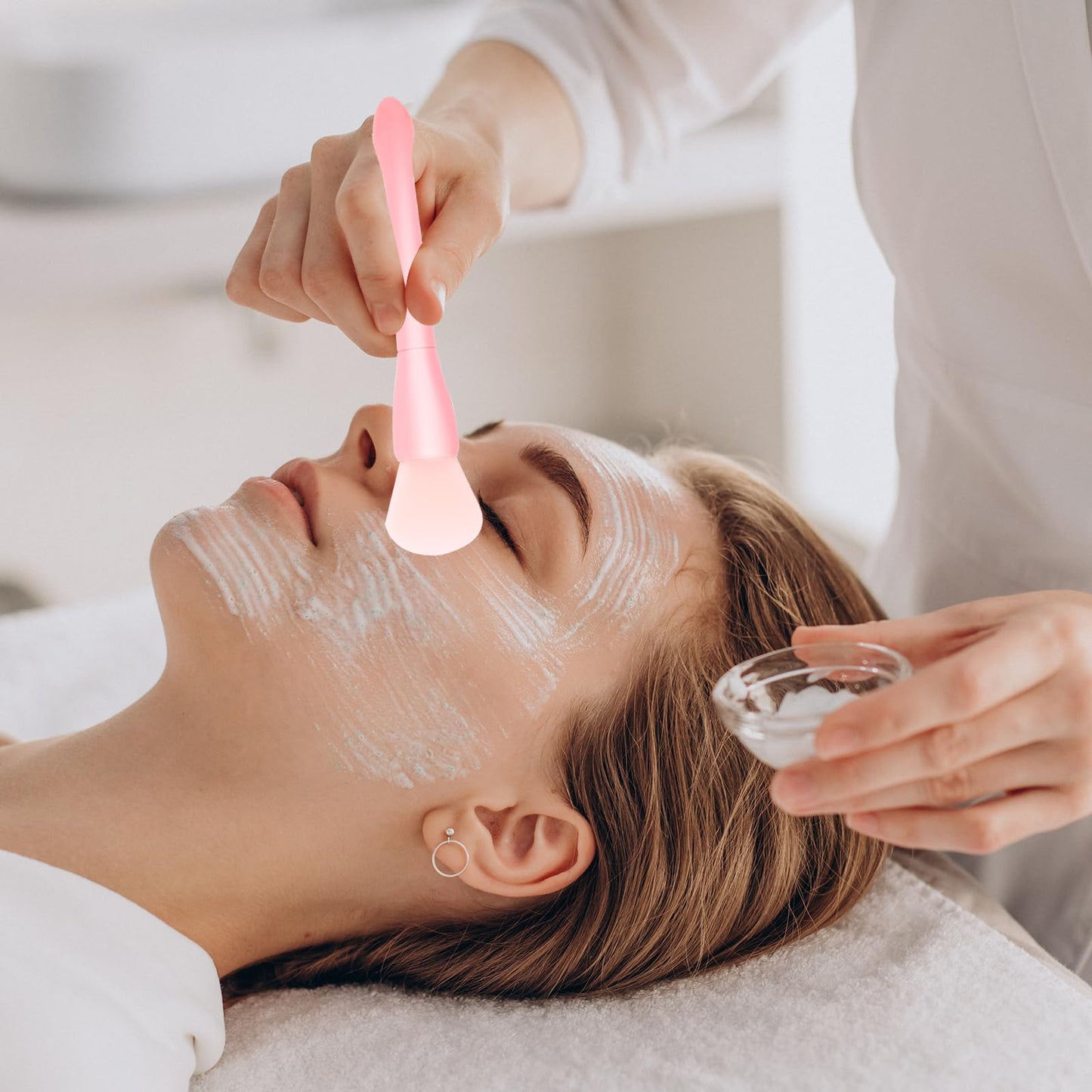 Face Mask Applicator,3 Pack Soft Silicone Face Mask Brushes Double Head Facial Mud Mask Applicator Cream Spoon Beauty Tools for Apply Cream,Lotion