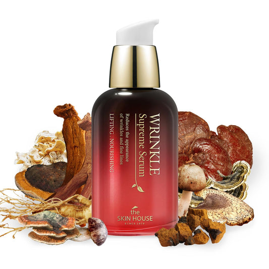 SKIN HOUSE Wrinkle Supreme Serum - Korean Red Ginseng & Mushrooms | Firming & Lifting | 0.67 fl. oz. Trial Size