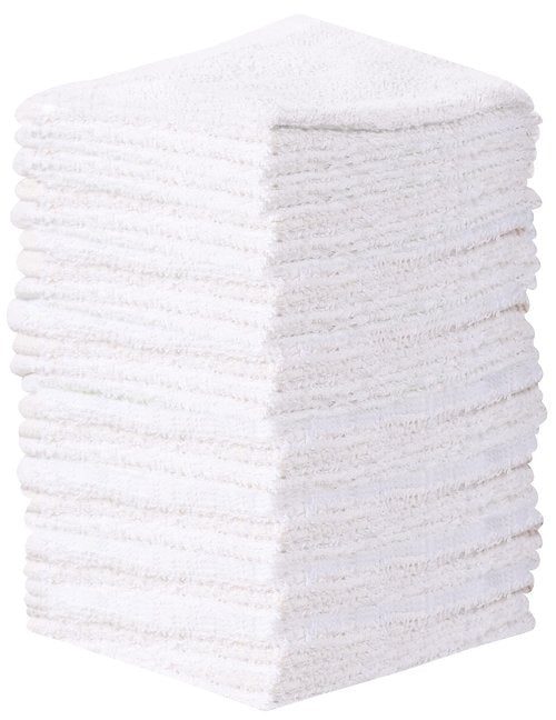Towel and Linen Mart 100% Cotton - Wash Cloth Set - Flannel Face Cloths, Highly Absorbent and Soft Feel Fingertip Towels (Grey) (Grey, 12) (White, Pack of 24)