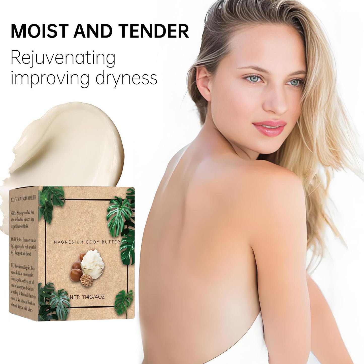 JeurLrok Mama-Bear Neuropathy Cream, Magnesium Body Butter, Magnesium Cream for Neuropathy, Deeply Moisturizes Skin, Keep Soft Smooth, Suitable for All Skin Types 2pcs