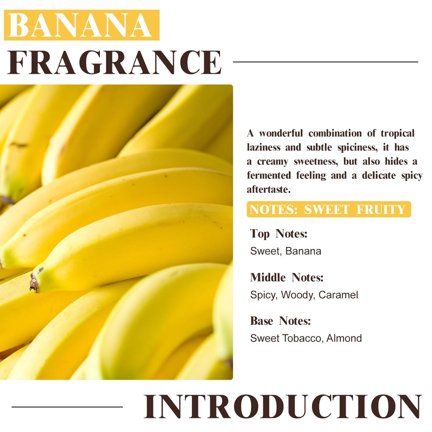 EUQEE 2.02 Fl oz Banana Fragrance Oil, Premium Fragrance Essential Oil with Glass Dropper for Diffuser, Soap Candle Making - 60ml