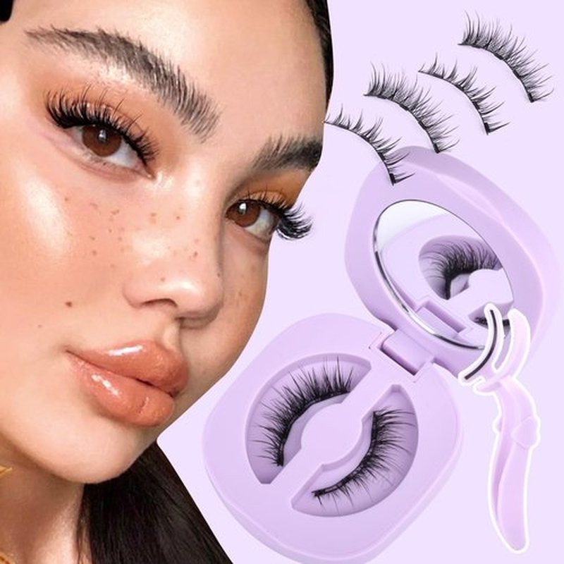 Magnetic Eyelashes Natural Magnetic Lashes Kit with Applicator Cat Eye No Glue Lashes Double Sided Magnetic Lashes Wispy Fairy Magnetic Eyelashes Kit by zanlufly