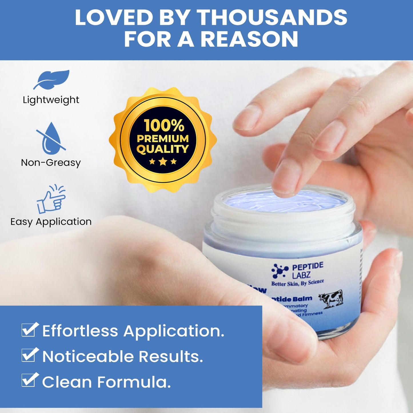 PeptideLabz Grass-Fed Tallow Face Balm for Dry Skin – Deep Moisture Barrier Repair with Honey Extract, Copper Tripeptide-1 & Licorice Root – Nourishing Skin Balm